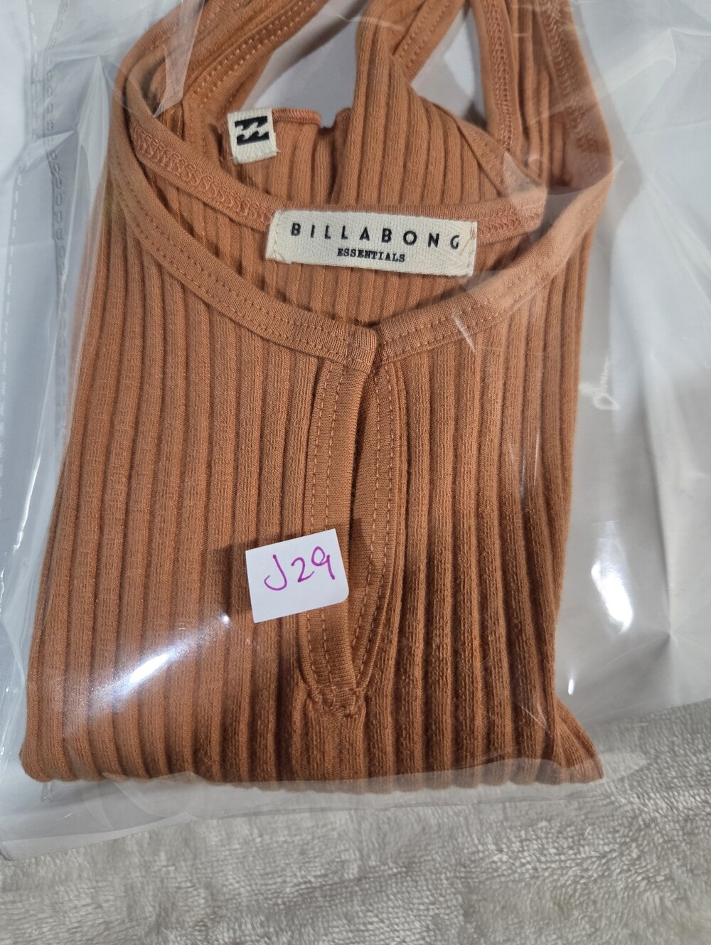 Billabong Ribbed Tank Top - Rust Orange - Picture 8 of 8